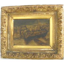 19th c. oil painting  signed Hervier