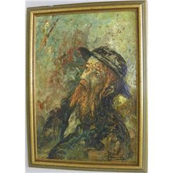 Judaica painting "Rabbi" by P. Baruch