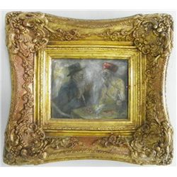 Judaica oil painting signed K. Leiber