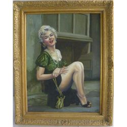 Framed oil painting on canvas unsigned