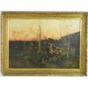 Image 1 : 19th c. Oil on board "Pastoral Scene" signed