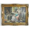 Image 1 : Oil painting "Interior Genre Scene" unsigned
