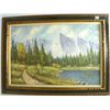 Image 1 : Oil painting "Alpine Landscape" signed