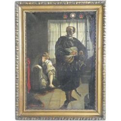 19th c. oil painting on canvas signed