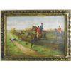 Image 1 : Oil painting "Hunt Scene" unsigned