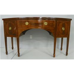 Hepplewhite mahogany inlaid bow front sideboard