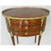 Image 3 : Oval parquetry trellis inlaid bronze mounted table