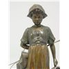 Image 2 : 19th c. bronze "Girl with Rake"