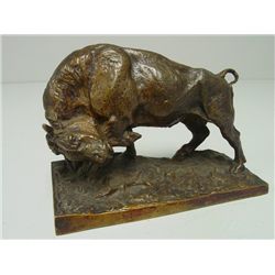 Bronze figure of a "Bull Charging"