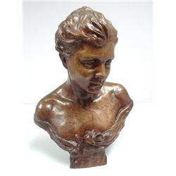Bronze bust of Woman by Edith Lichtenstein