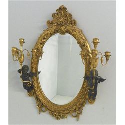 19th c. heavily carved mirror