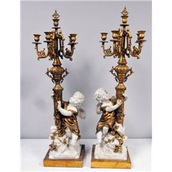 Pair 5 arm candelabrum ca. late 20th c.