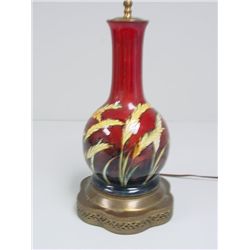 Moorcraft vase mounted as lamp