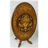 Image 1 : Oval "Floral" inlaid Italian tilt top table