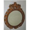 Image 1 : 20th c. gilt resin beveled round metal mirror
