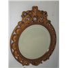 Image 2 : 20th c. gilt resin beveled round metal mirror
