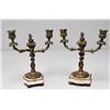 Image 1 : Pair bronze 2 arm candelabrum on marble bases