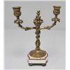 Image 4 : Pair bronze 2 arm candelabrum on marble bases