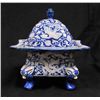 Image 1 : Chinese blue glazed porcelain box & cover