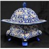 Image 2 : Chinese blue glazed porcelain box & cover