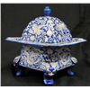 Image 4 : Chinese blue glazed porcelain box & cover