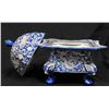 Image 5 : Chinese blue glazed porcelain box & cover