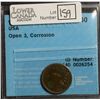 Image 1 : USA; Small Cent 1873, CCCS EF-40; Open 3, Corrosion.