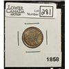 Image 1 : 10 Cents 1858 VF-30 with light Die Rotation.