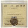 Image 1 : 10 Cents 1930, ICCS MS-65. Light golden toning.