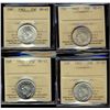 Image 1 : 25 Cents 1942 (2) and 1943 (2), all ICCS MS-63. Lot of 4 coins.