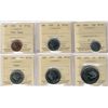 Image 1 : 1974 Specimen Set; Cent is SP-66; Red and all other coins are SP-65, all 6 coins ICCS graded. Seldom