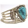 Image 2 : Navajo Spider Web Kingman Turquoise Sterling Silver Cuff Bracelet - Eugene Belone