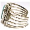 Image 3 : Navajo Spider Web Kingman Turquoise Sterling Silver Cuff Bracelet - Eugene Belone