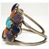 Image 3 : Old Pawn Navajo Multi-Stone Sterling Silver Cuff Bracelet - AM?