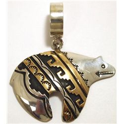 Navajo 12k Gold Fill over Sterling Silver Bear Pendant - Tommy Singer