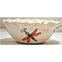 Zuni Butterfly & Frog Bowl Pottery - Tara Edaakie