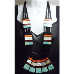 Santo Domingo Reversible Multi-Stone & Black Jet Heishi Necklace - Delbert & Torevia Crespin