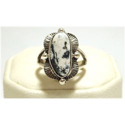 Navajo White Buffalo Sterling Silver Women's Ring - Mary Ann Spencer