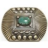 Image 1 : Navajo Spider Web Kingman Turquoise Sterling Silver Buckle - Martha Cayatine