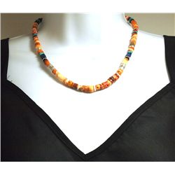 Navajo Spiny Oyster & Multi-Stone Necklace - Tommy Singer