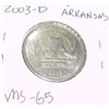 Image 1 : 2003-D ARKANSAS QUARTER DOLLAR *RARE MS-65 HIGH GRADE*!!