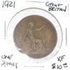 Image 1 : 1921 GREAT BRITAIN ONE PENNY WORLD BOOK VALUE IS $10.00 *RARE EXTRA FINE GRADE*!!