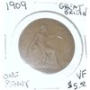 Image 1 : 1909 GREAT BRITAIN ONE PENNY WORLD BOOK VALUE IS $5.00 *VERY FINE GRADE*!!