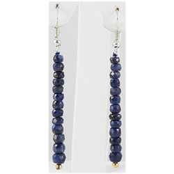 21.33ct Single Faceted Sapphire Silver Hook Earring