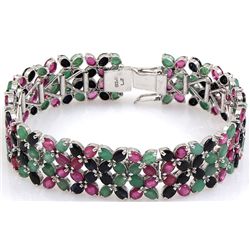 Ruby, Emerald & Sapphire Sterling Silver 92.5 36 Grams