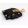 Image 2 : 24.66CTW BLACK JADE ELEPHANT GOLD PLATED PENDANT