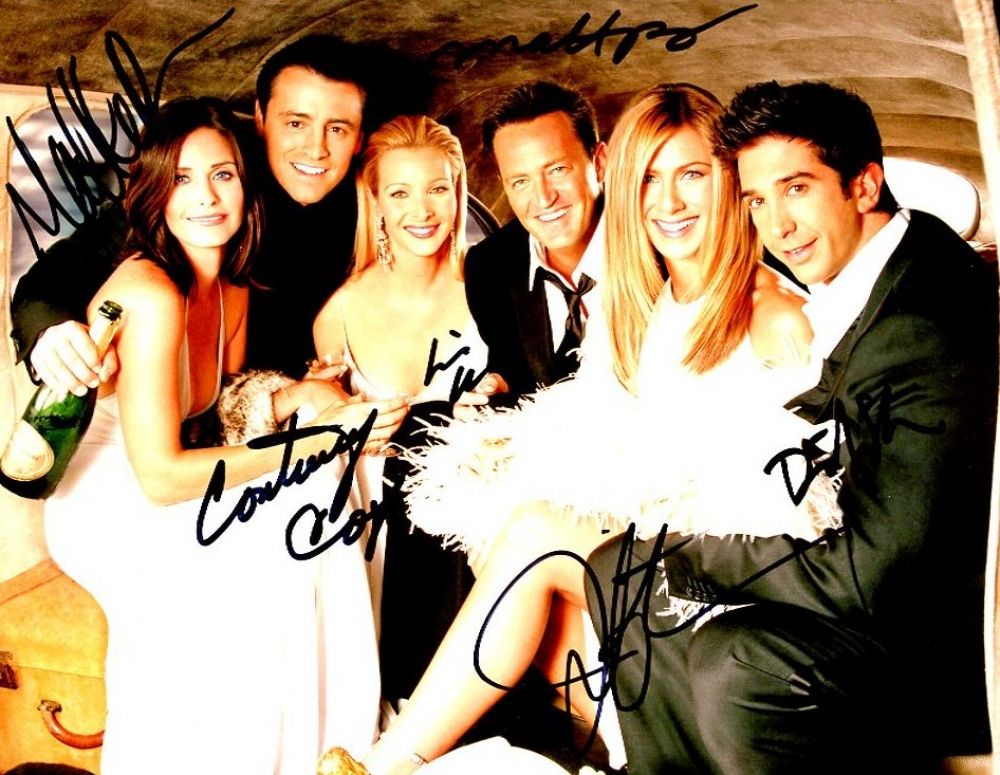 Friends 8x10 Photo Signed by Entire Cast (Mueller LOA)