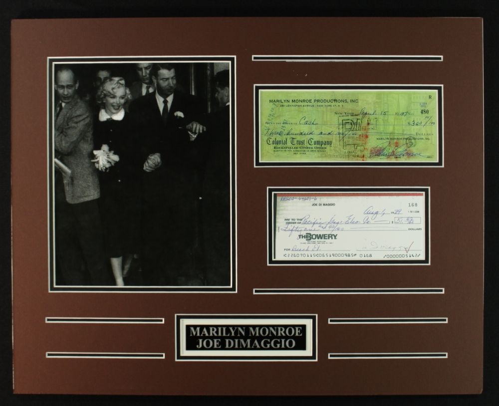 MARILYN MONROE JOE DiMAGGIO Signed Paper w/ Photo COA hologram main image 0