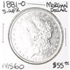 Image 1 : 1881-0 MORGAN SILVER DOLLAR RED BOOK VALUE IS $55.00 *RARE MS-60 HIGH GRADE*!!