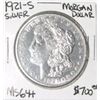 Image 1 : 1921-S MORGAN SILVER DOLLAR RED BOOK VALUE IS $700.00 *EXTREMELY RARE MS-64+ HIGH GRADE*!!